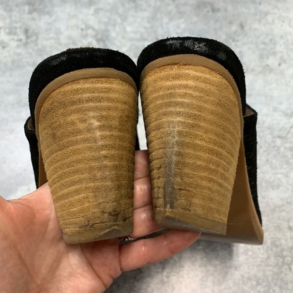 Jeffrey Campbell Perforated Suede Leather Heeled Western Mules 9 - Picture 9 of 12